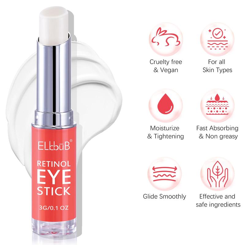 Caffeine & Retinol Eye Stick, 1 2 Counts Moisturizing & Non-greasy Eye Care Stick, Eye Care Product for Women & Men, Daily Skincare Product for All Skin Types