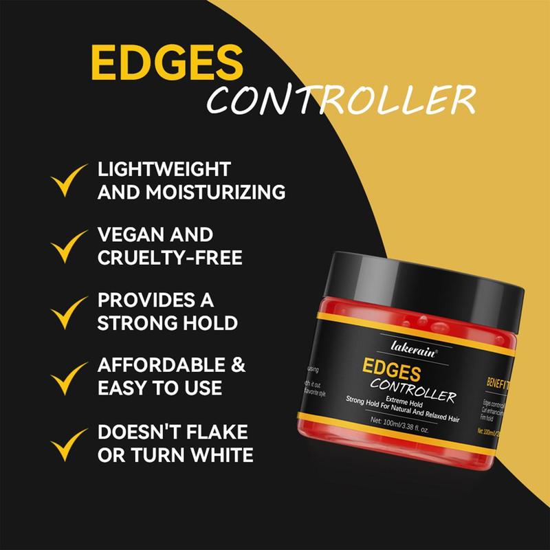 Edge Control Hair Gel, 4 Counts set Strong Hold Moisturizing  Hair Styling Gel, Professional Hair Care & Styling Product for Men & Women Daily Use