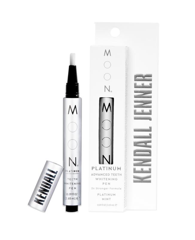 MOON Platinum Teeth Whitening Pen by Kendall Jenner, 2x the whitening power, Brush Every Tooth White, On-The-Go Whitener for A Brighter Smile, Gentle on Sensitive Teeth, 30+ Uses, Vegan, Platinum Mint Flavor Oral Care, Peroxide, Brush On Gel