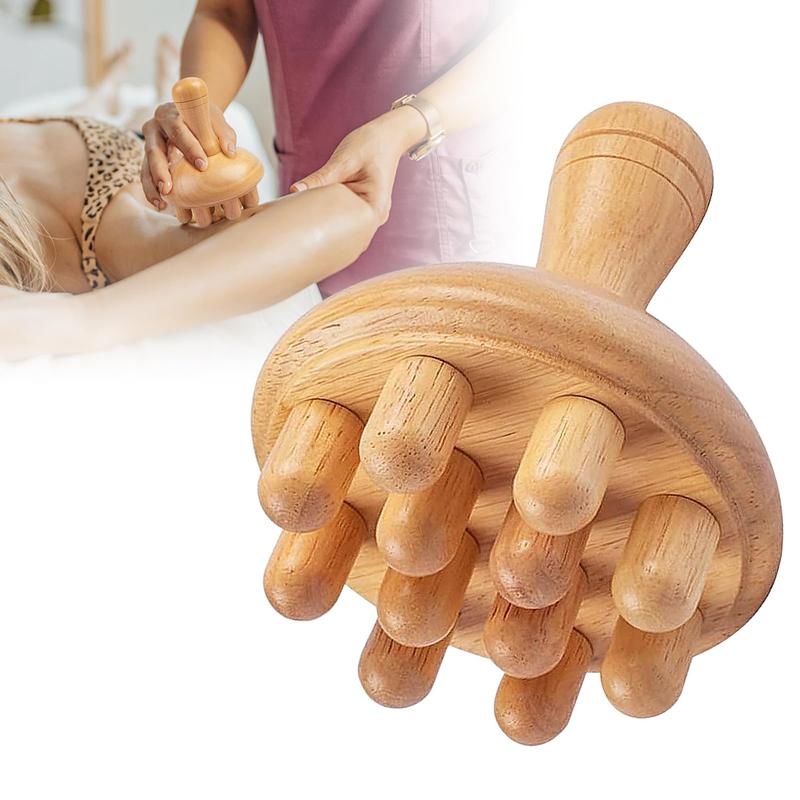 Wooden Massage Roller, Manual Muscle Relaxation Massaging Tool for Full Body Use, Handheld Manual Massager