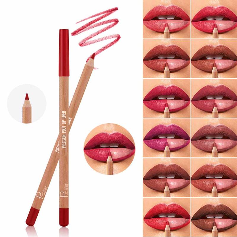 Long Lasting Lip Liner Pencil Set, 12pcs set Matte Lip Liner, Easy Coloring Lipstick Pen, Suitable for All Occasions Lip Makeup