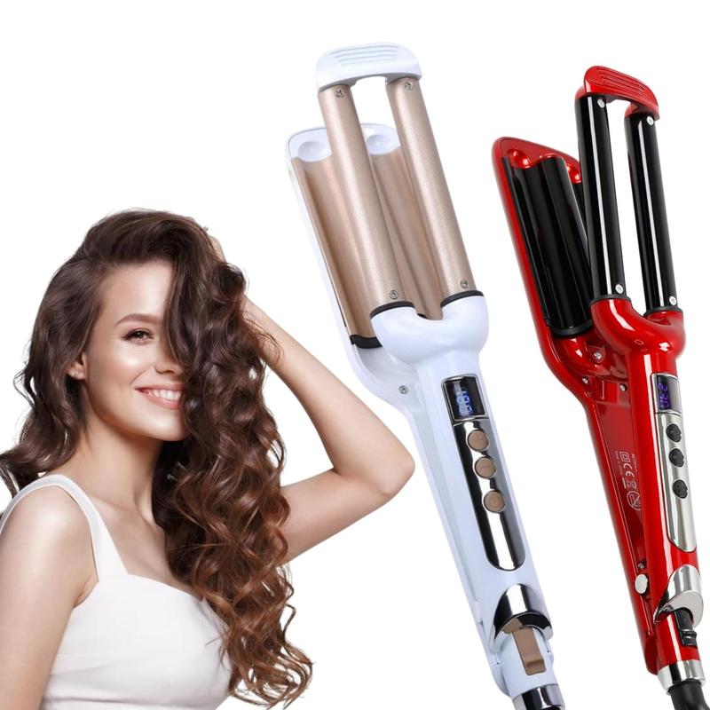 Electric Hair Curling Wand with Lcd Display, Adjustable Hair Styling Curler for Women, Professional Hair Styling for Beach Waves, Curling Irons