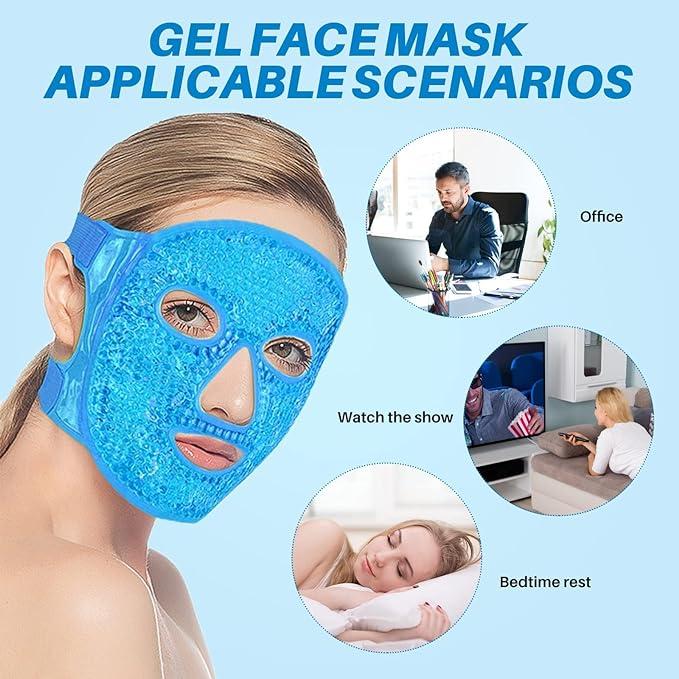 Ice Pack Cold Face Eye Masks Reduce Face Puff, Dark Circles, Reusable Cold Hot Gel Face Eye Mask, Suitable for Women Facial SPA, Ice Face Mask for Sleeping, Headaches