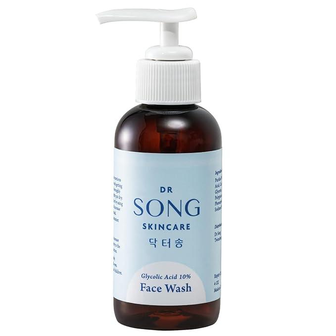 Dr Song Glycolic Acid 10% Face Wash 4 oz - Exfoliating Cleanser, Anti-Aging, Acne Treatment, Skincare