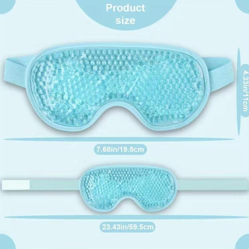 Ice Therapy Sleep Bead Eye Mask with Adjustable Strap, Beauty Eye Mask, Plush Ice Bag Sleep Eye Cover, Blackout Travel Eye Mask