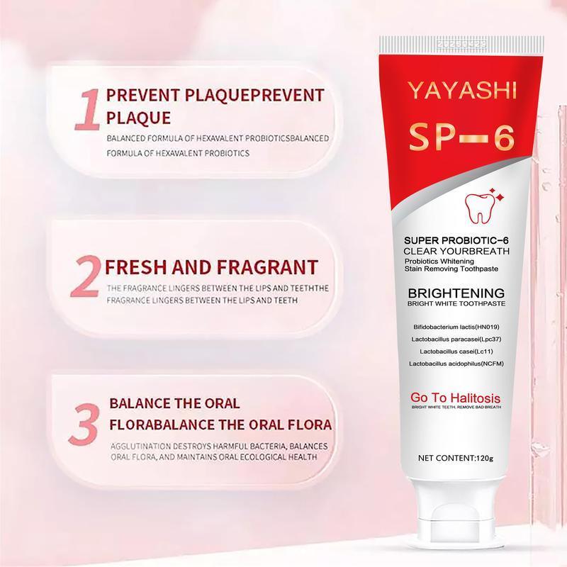 [Free Shipping] 2024 SP-6 Probiotic Toothpaste：Enhanced Formula Balances The Oral Microbiome, Removes Stains, And Provides Long-lasting Fresh Breath