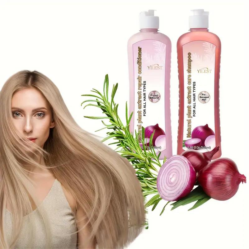 Onion Biotin & Rosemary Shampoo Duo -  2pcs  Each, Paraben-Free, Deep Moisturizing & Nourishing for Soft, Shiny Hair, Suitable for All Hair Types