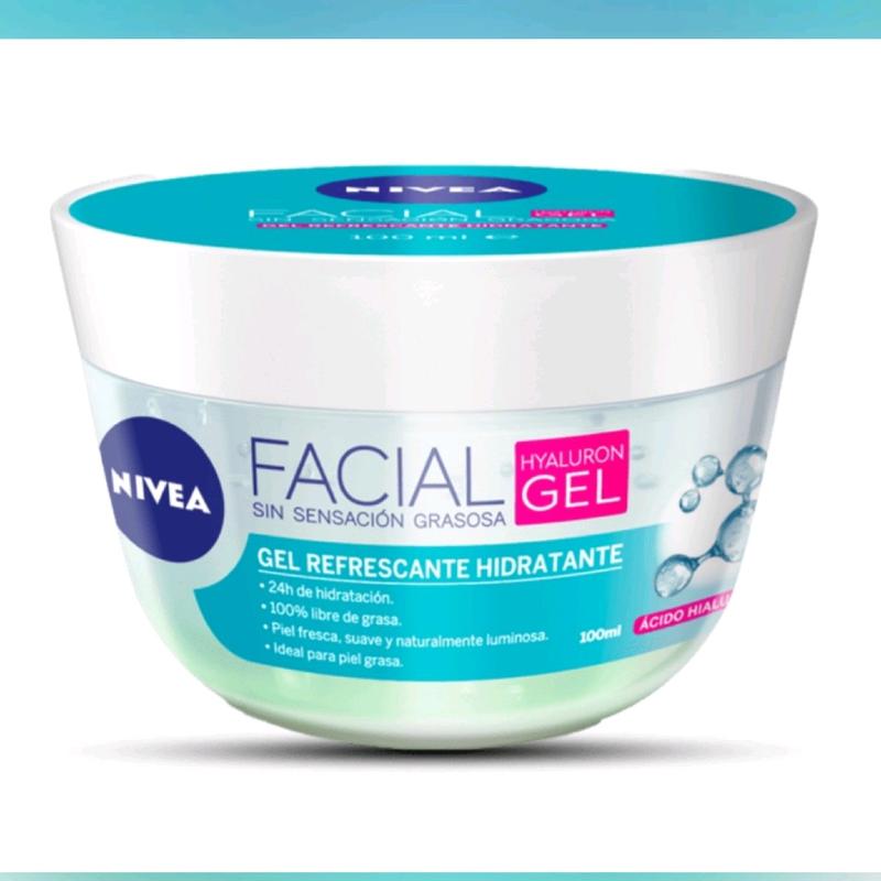 Nivea Facial  with Hyaluron Gel  --Nivea Cuidado Facial con  Acido Hialuronico- Gel Facial Refrescante (100 ML)