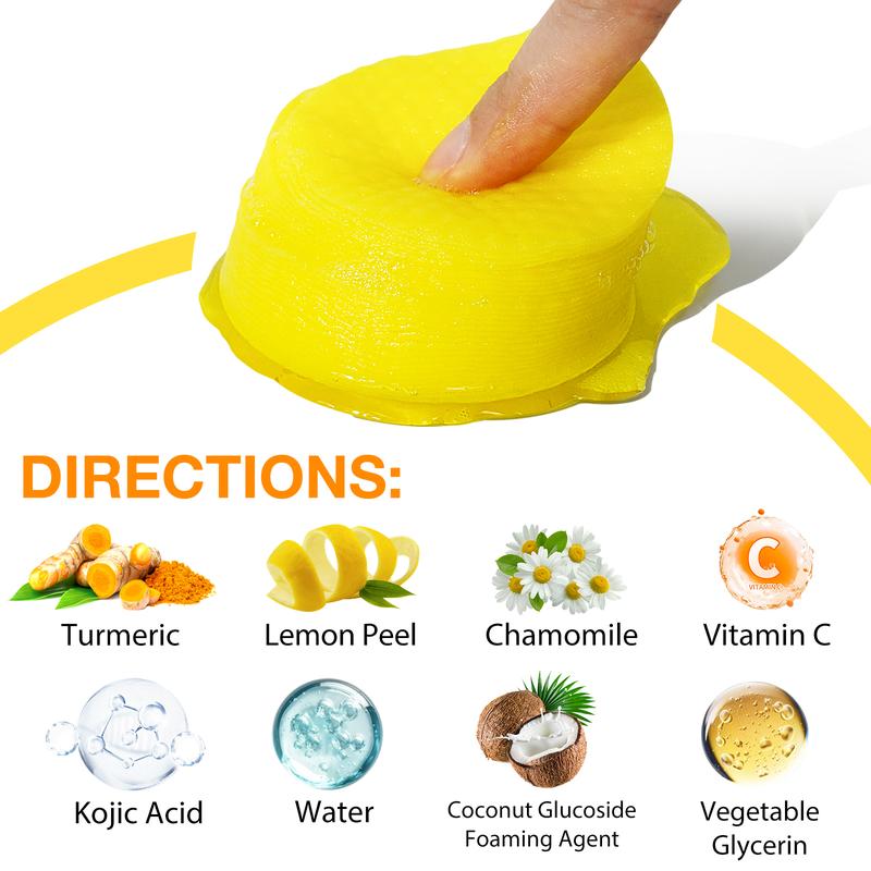 Kojic Acid & Turmeric Cleansing Pads - Exfoliating Summer Facial Pads for All Skin Types, Unisex