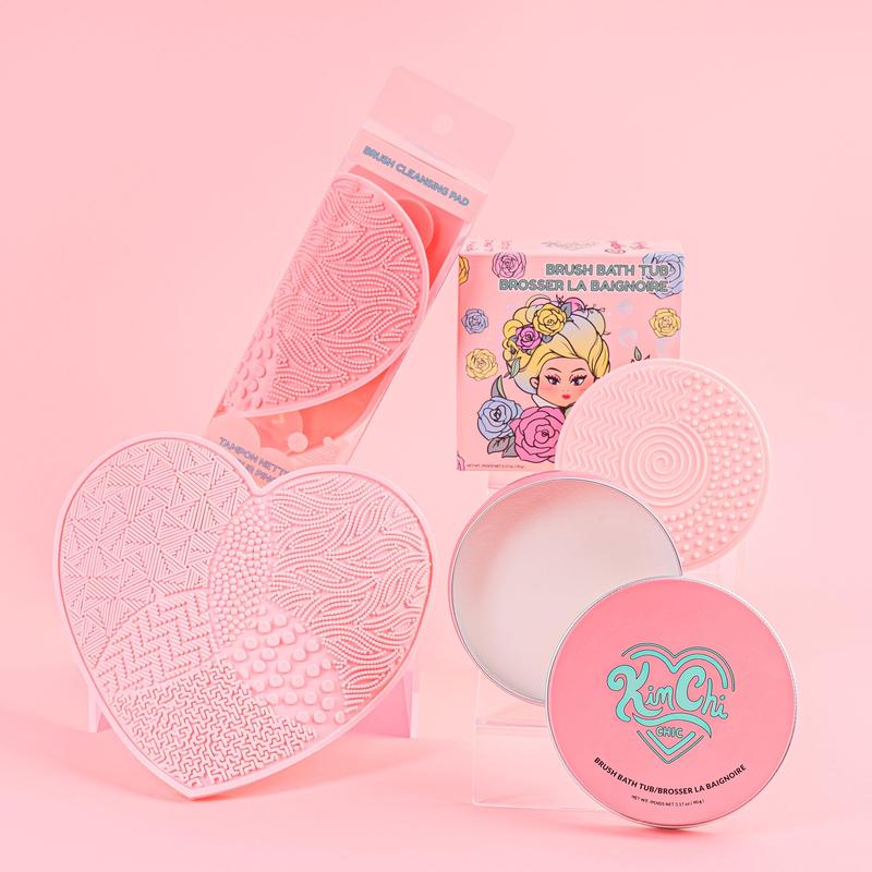 KimChi Chic Brush Bath Tub with a Built in Lid - Makeup Brush Cleaner, Compact Accessories