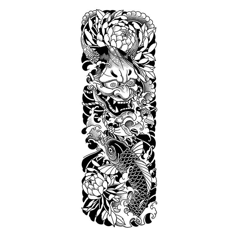 Long Lasting Temporary Tattoo Sticker, Dragon & Flower Pattern Tattoo Sticker For Men & Women