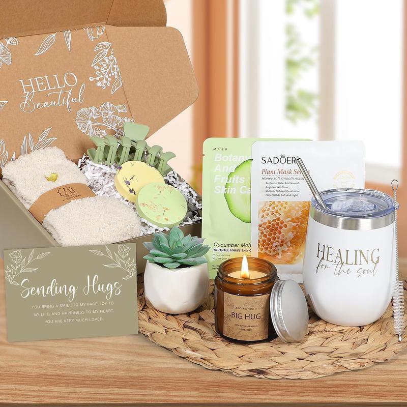 Thinking of You Care Package for Women - Get Well Soon Gift Basket for Sick Friend After Surgery Gifts Feel Better Gifts for Women, Sympathy Gift Baskets Sending Hugs, Self-Care Spa Gifts for Women