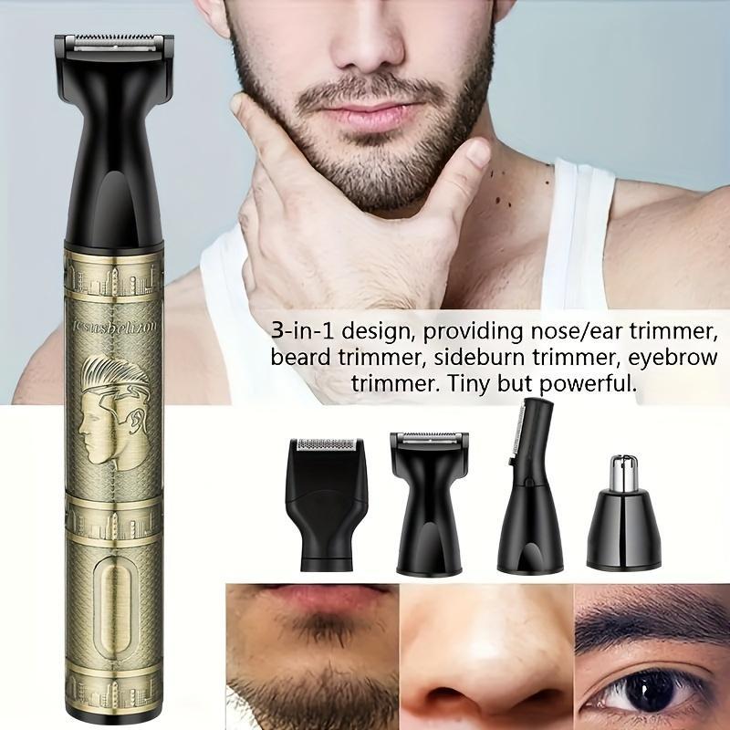 4 in 1 Electric Shaver, 1 Set Portable Rechargeable Beard Hair Trimmer, Multifunctional Hair Removal Tool for Face, Nose, Legs, Armpits, Bikini, Christmas Gift