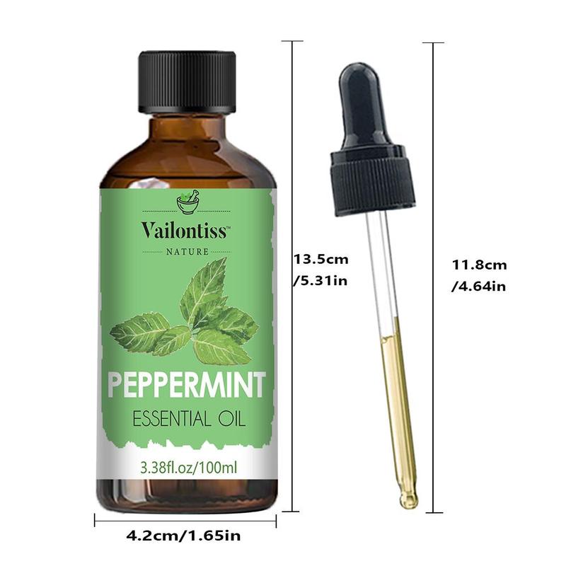 Vailontiss Peppermint Essential Oil, Large Capacity Pure Peppermint Essential Oil, Premium Quality, Includes A Dropper, Suitable for Facial and Body Skincare, Facial Care, Body Care, Nail Care, Hair Care and Eyelash Care, Ideal for Use in Spas, Yoga