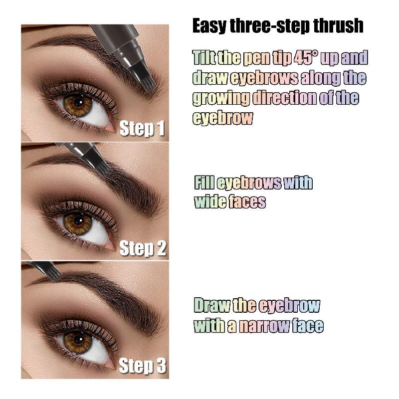 [Free shipping]Waterproof Eyebrow Pen,Microblading Eyebrow Pencil With 4Split Head, Natural Looking BrowsMakeup ( 5 Colors )