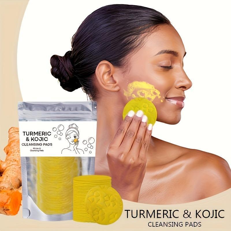 Turmeric Cleansing Set, 2 Counts Turmeric Lemon Curd Soap & 20pcs pack Turmeric Cleansing Pads for Face Care, Personal Skin Care Products