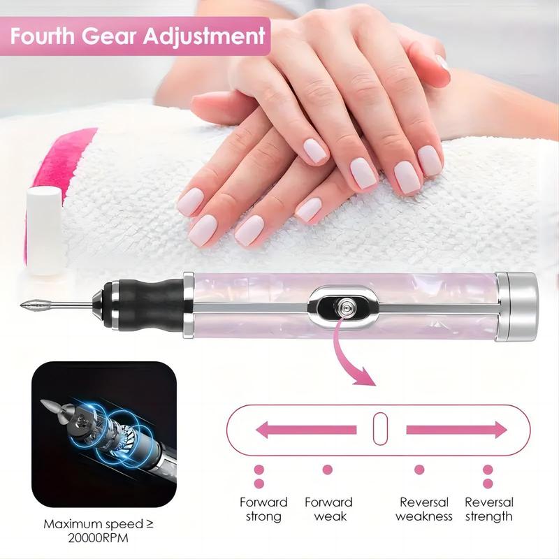 Rechargeable Nail Polishing Machine, 1 Set Portable Nail Art Nail Drill Tool for Home Salon Use, Professional Manicure Tool for Women & Girls