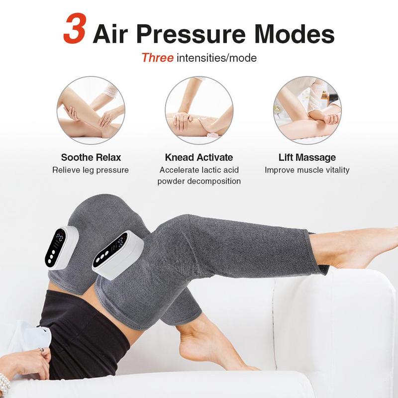 Electric Leg Massager, 1 Pair 3 Modes Intensities Air Compressor Leg Massager, 360° Wrap with Timer Function, Gift for Family and Friends