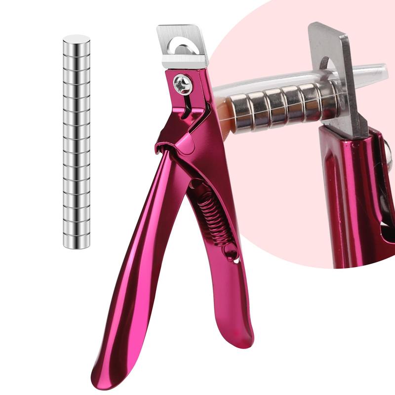 False Nail Clippers with Magnets Stainless Steel Nail Cutter for Acrylic Nail Nail Clippers with 15Pcs Small Magnets for Home Salon Nail Art , Nail clippers , Nail point