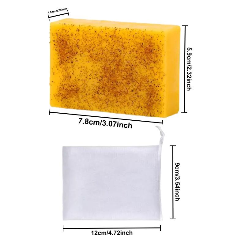 Turmeric & Kojic Acid Soap – Natural Skin Care with Lemon for Flawless Body Wash & Facial Cleanser, Repairs Skin, Enhances Comfort & Even Tone – Includes Soap Saver Bag