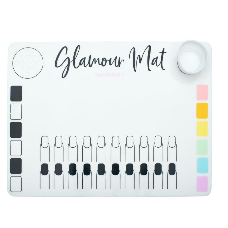 Twinkled T Glamour Nail Art Mat w Collapsible Cup and Paint Palette