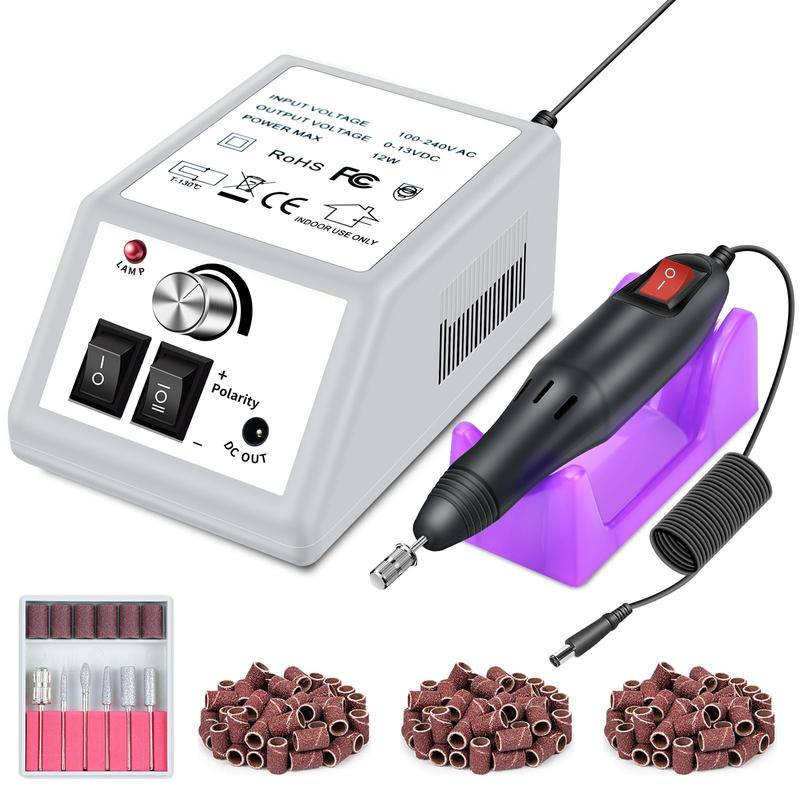 Professional Electric Nail Drill Machine Nails File Electric Nail Drill Kit Low Noise Vibration with 156pcs Sanding Bands for Acrylic Nail Drill Gel Art Remover Polisher Manicure Pedicure