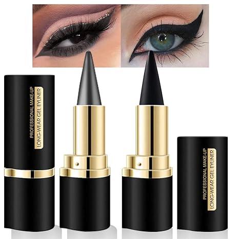 2 Pcs Black Gel Eyeliner, Easy To Use, Matte Waterproof Eye Liner Pencils, Eye Black Eyeshadow Stick Makeup, Delineador De Ojos Contra El Agua Brush Lipliner Cosmetic Wife Silky Pigment Gift livaclean