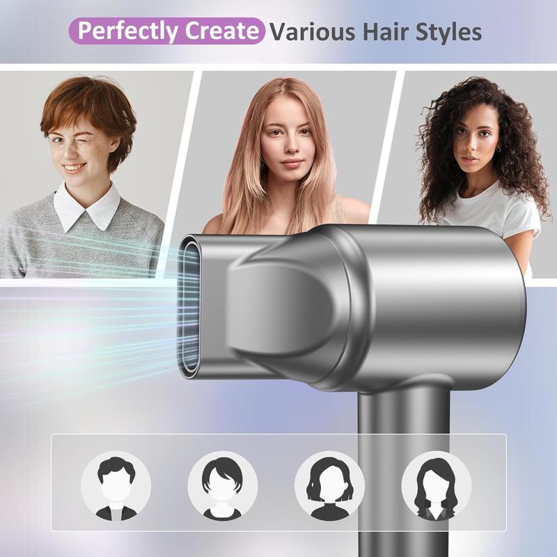 KFJ High-speed Hair Dryer ,2 in 1 Hair Dryer Brush, Hair Styling Tool for Women, Professional Hair Styling Tools for Home & Salon Use,110000 RPM Brushless Motor for Fast Drying, 1400W Low Noise Thermo-Control Hair Dryer with Magnetic Nozzle