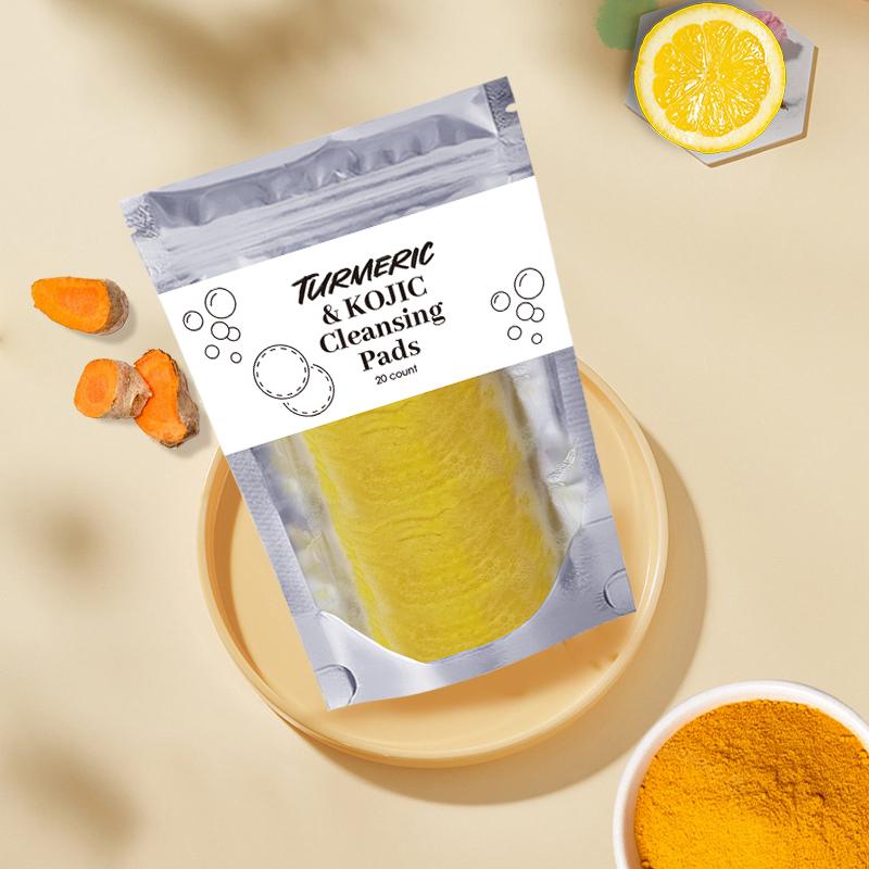 Kojic Acid Cleansing Pads for All Skin Types - Ginger Scented, Hydrating & Brightening Cleanser and Cosmetic Repair - Facial Cleansing, Moisturizer