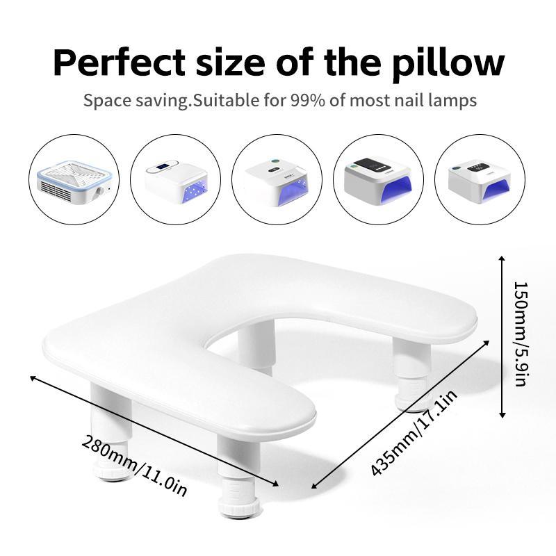 U-shaped Manicure Nail Arm Rest Stand, Adjustable Height Manicure Hand Rest Pillow, Professional Manicure Tool for Home & Salon Use, Nail Supplies