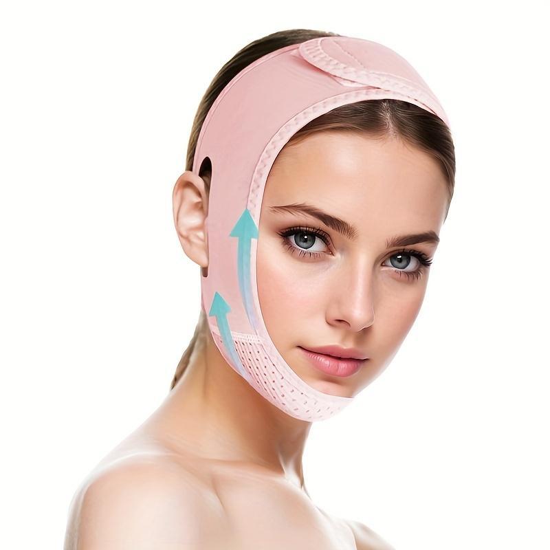 Reusable V-lift Face Band, Breathable Chin & Contour Cooling Band for Skin Tightening & Smoothing, Face Slimming & Firming Sleep Band, Christmas Gift