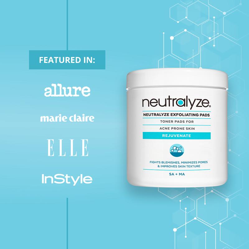 Neutralyze Exfoliating Acne Pads - Maximum Strength Acne Wipes for Face & Back - Medical Grade 2% Mandelic Acid & Salicylic Acid Pads (100 Count)