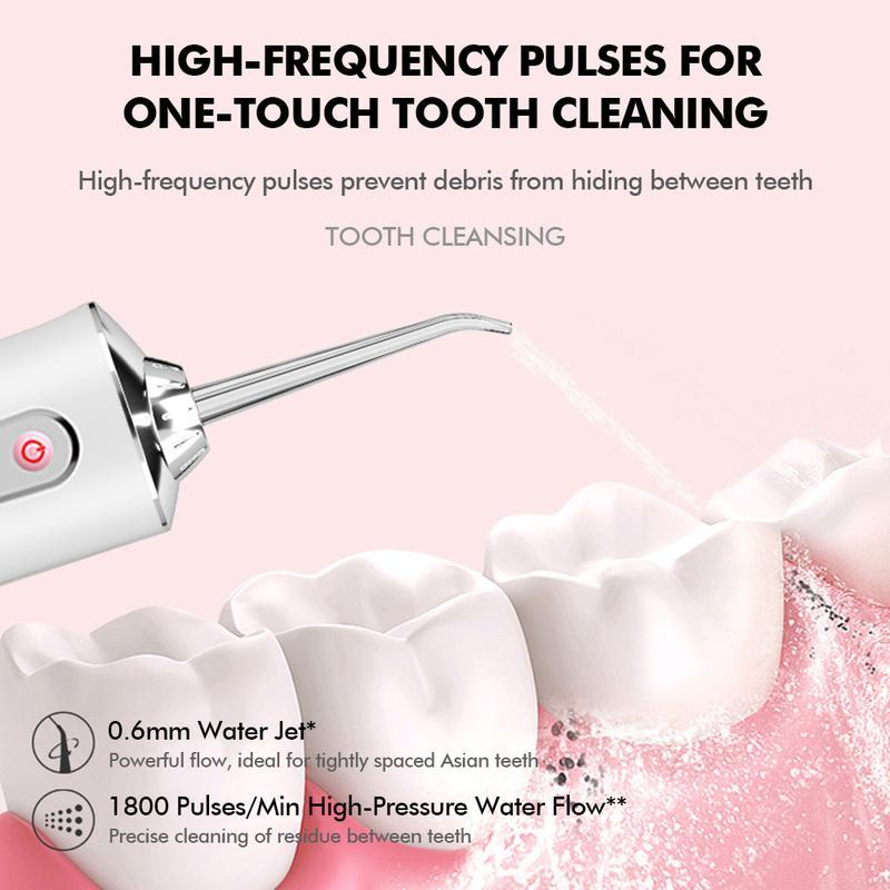 Water flosser Christmas Special Offer HighQuality High Quality Portable Oral lrrigator Only9.9 RMB 4 in 1| Cordless Oral lrrigator with DlyMode and 4 Nozzles, IPX7 Waterproof, 3Cleaning Modes, Powerful Mini Bursts for Teethand Braces Care