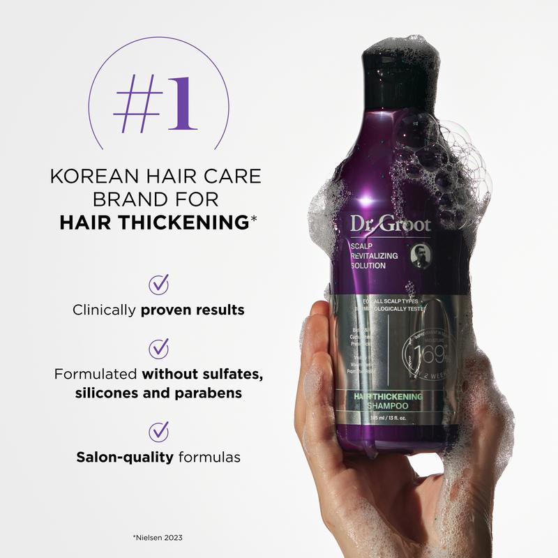 Dr. Groot Scalp Revitalizing Solution Hair Thickening Shampoo Conditioner Fuller Haircare Biotin Keratin