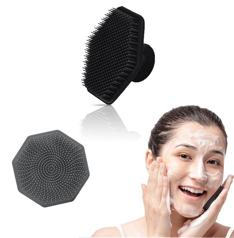 Facial Scrub Cleaning Brush, Facial Scrubber, Face Scrubber with Handle, Handheld Facial Brush, Facial Scrub Pads for Women's Skin Care Bath and Shower