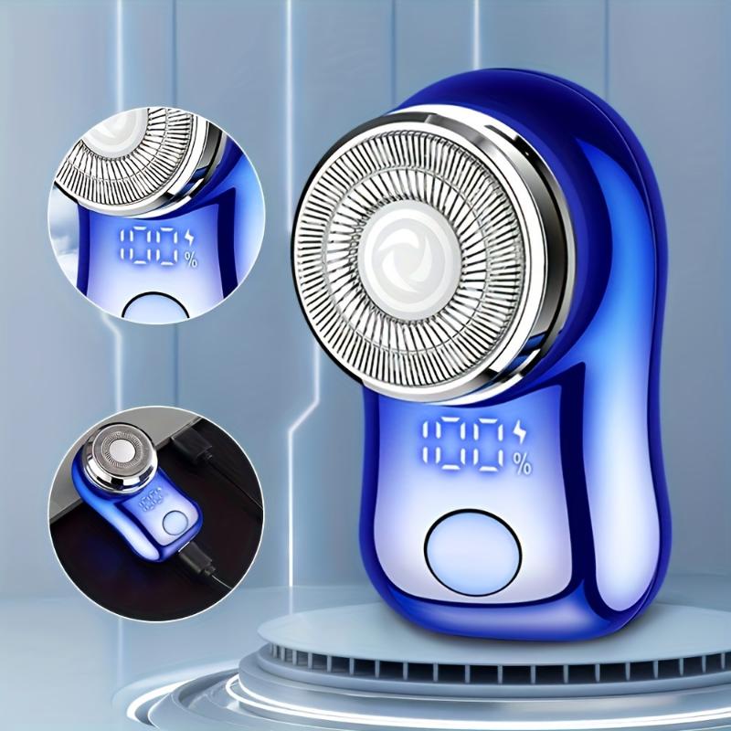 Compact Mini Electric Shaver - Electric Razor with Efficient Dual Ring Blade Net, Intelligent Digital Display, Detachable Blade Head, Easy Cleaning, Type-C High-Speed Charging, Worry-Free Travel, and Portable Design Beard shaver