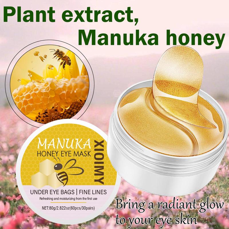 Manuka Honey Eye Mask, 60pcs box Deep Moisturizing Firming Eye Mask, Eye Care Product for Women & Men, Daily Skincare Product for Daily Use