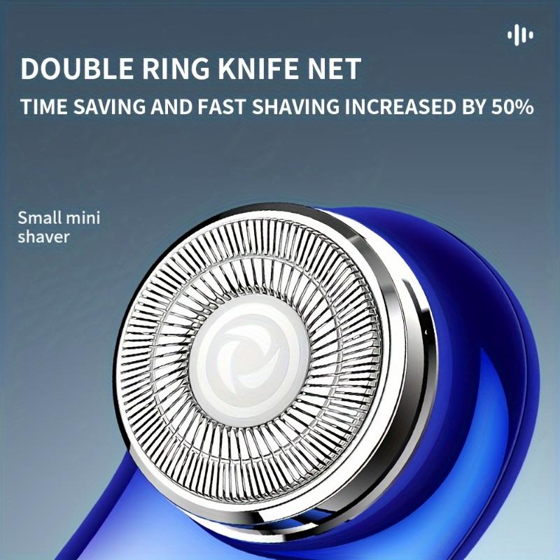 Compact Mini Electric Shaver - Electric Razor with Efficient Dual Ring Blade Net, Intelligent Digital Display, Detachable Blade Head, Easy Cleaning, Type-C High-Speed Charging, Worry-Free Travel, and Portable Design Beard shaver