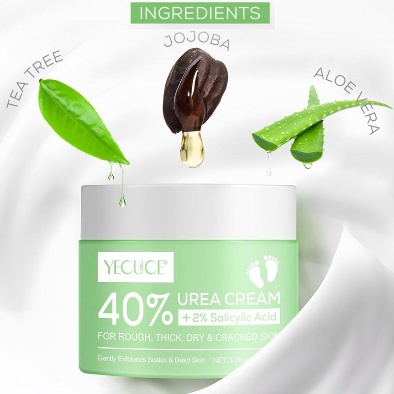 150g Moisturizing Foot Cream, Hand Cream with Hyaluronic Acid, Tea Tree and Aloe Vera Moisturizer for Feet, Elbows, Hands and Knees, Skin Care Products