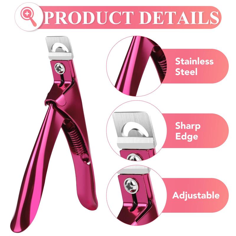 False Nail Clippers with Magnets Stainless Steel Nail Cutter for Acrylic Nail Nail Clippers with 15Pcs Small Magnets for Home Salon Nail Art , Nail clippers , Nail point