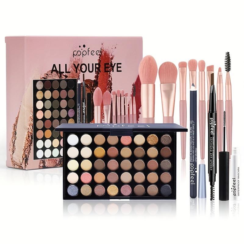 40-color eye shadow palette makeup set tools mascara eye shadow brush eyeliner eyebrow pencil combination set beginner makeup tools Valentine's Day Christmas gift for Halloween Christmas gifts Happy Holidays