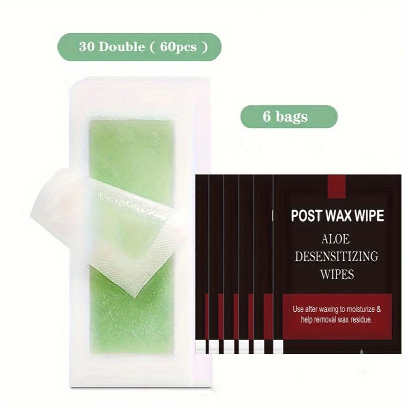 Double Sided Hair Removal Wax Strips, Portable Body Waxing Strips, Hair Removal Waxing Paper for Lips, Arms, Legs, Underarms, Christmas Gift