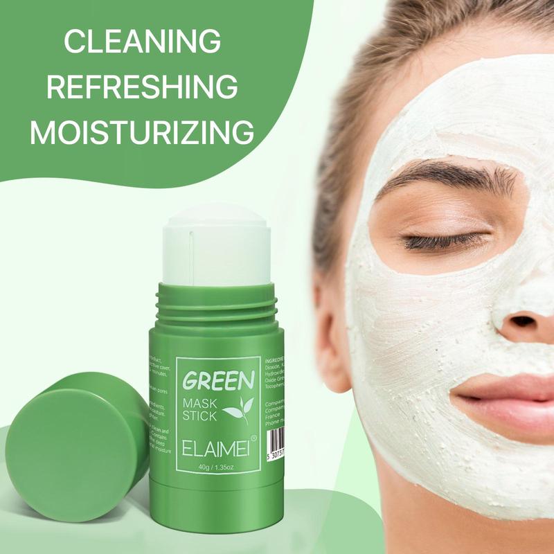 Green Tea Mask Stick, Deep Cleansing Face Mask, Moisturizing Facial Skin Care Product for Women & Men