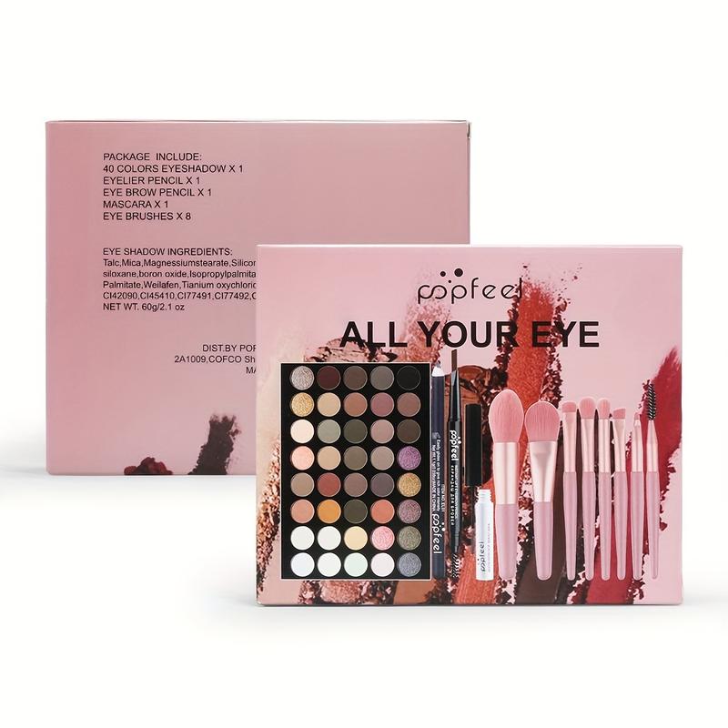 40-color eye shadow palette makeup set tools mascara eye shadow brush eyeliner eyebrow pencil combination set beginner makeup tools Valentine's Day Christmas gift for Halloween Christmas gifts Happy Holidays