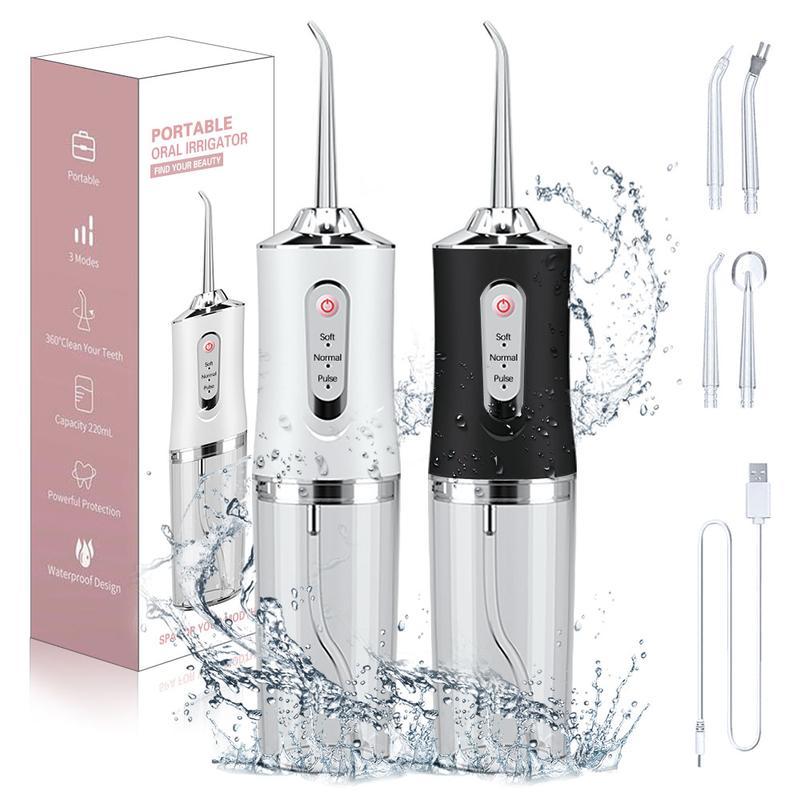 Water flosser Christmas Special Offer HighQuality High Quality Portable Oral lrrigator Only9.9 RMB 4 in 1| Cordless Oral lrrigator with DlyMode and 4 Nozzles, IPX7 Waterproof, 3Cleaning Modes, Powerful Mini Bursts for Teethand Braces Care