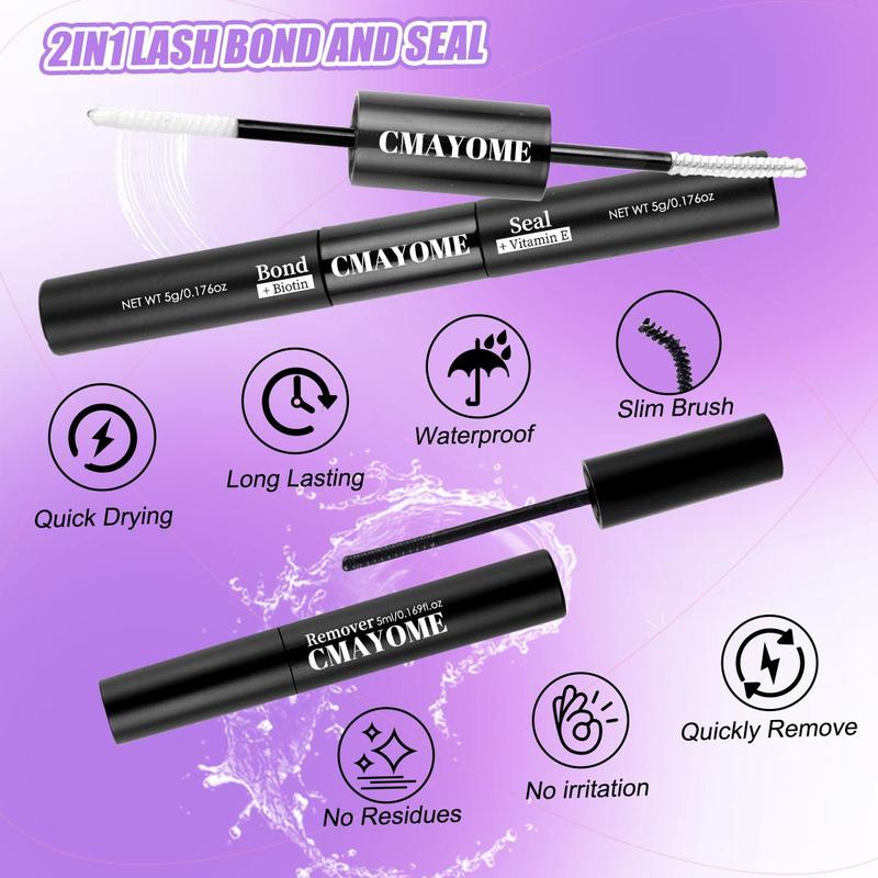 Individual False Eyelashes with Eyelash Glue & Tweezers & Brush & Remover, 1 Set Natural Look Eyelash Extensions, Self Grafting Eyelash Clusters