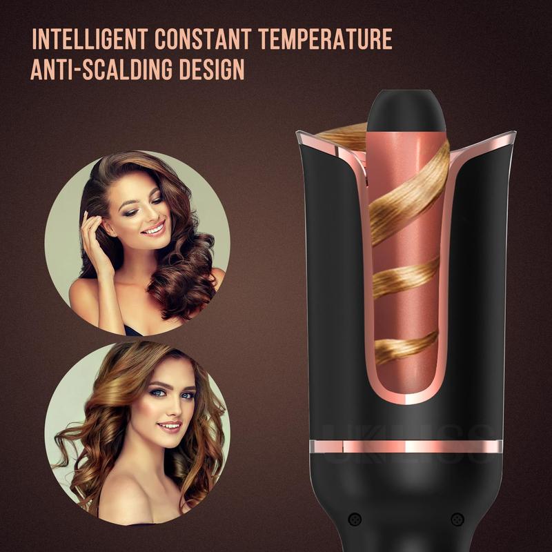 Automatic Curling Iron, 1 Box Electric Hair Curler with 4 Temperature & 3 Timing Settings, Hair Styling Tool for Women