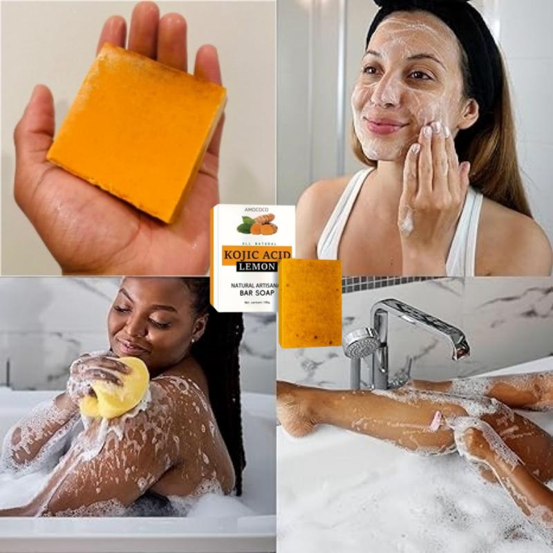 3pcs Turmeric Soap,Deep cleansing Soap,Moisturizing Soap For Face & Body,Body wash & Soap For Women & Men jabon curcuma Body Care Comfort Skin Care Skin Repair Cleanser Moisture Hydrating