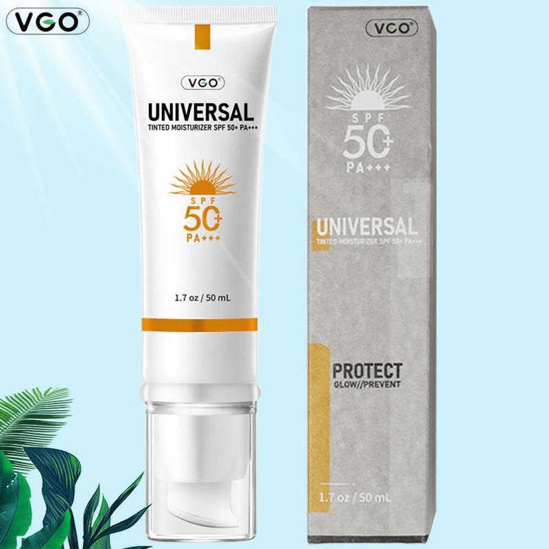 VGO Moisturizing Sun Cream SPF 50 PA+++ 48g Facial Skincare Sunscreen Makeup-A1 Lightweight Radiant Case Lactic Radiance Comfort