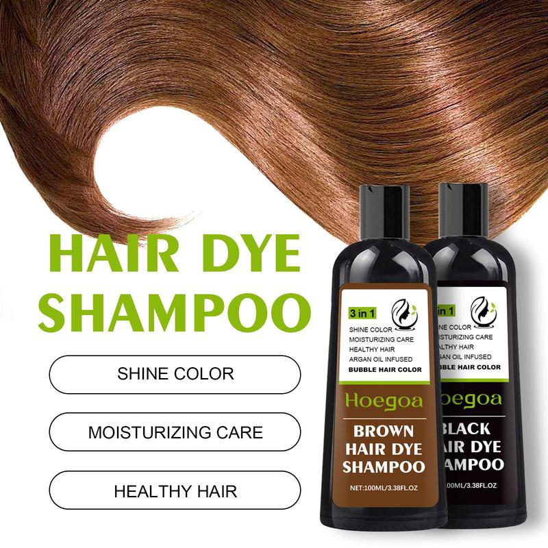 100ml Brown Hair Shampoo, Natural Extracts Hair Dye Shampoo, Hair Care & Styling Product For Men & Women